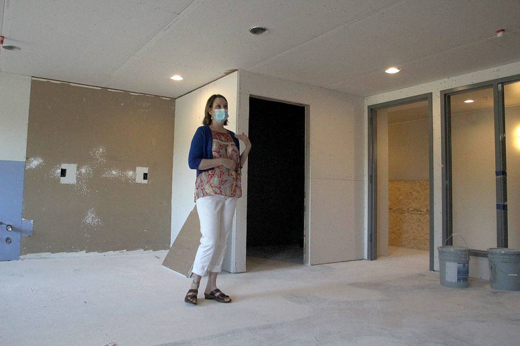 FUSION Executive Director Robin OGrady leads a tour of The Pete Andersen FUSION Family Center in Federal Way on July 21. Olivia Sullivan/staff photo