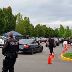 A steady stream of cars cruised through Celebration Park for the socially distanced ice cream social in Federal Way on Aug. 6. Photo courtesy of FWPD