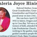Valeria Joyce Hinish | Obituary