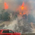 Flames attack the hillside in Bonney Lake on Sept. 8. East Pierce Fire & Rescue photo