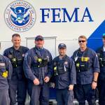 Six South King Fire members were recently deployed to the Oregon wildfires assist with the Washington State Task Force 1 search and rescue team. They searched 1,349 structures, 793 vehicles, eight encampments and seven potential victim hits by K-9s. All six, pictured above, made it home safely this week. Photo courtesy of SKFR