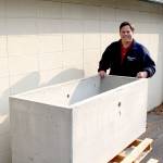 Photo courtesy of the City of Federal Way                                Mayor Jim Ferrell stands next to the citys time capsule, set to be buried in November.