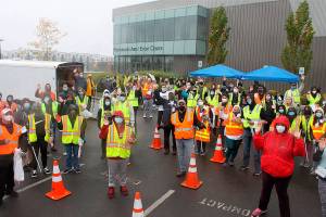 More than 80 volunteers showed up to help clean up Federal Way on a misty Saturday, Oct. 17. Photo courtesy of the City of Federal Way