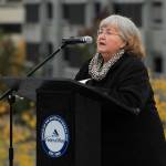 Federal Way Historical Society President Diana Noble-Guilford speaks at the Nov. 6 event. Olivia Sullivan/the Mirror