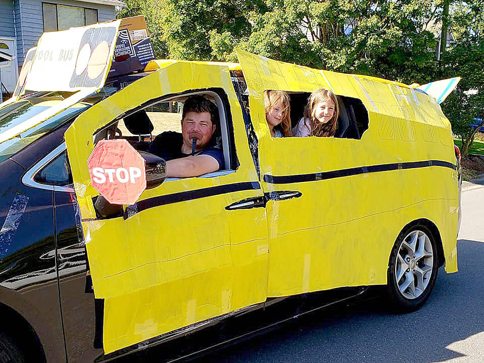 Bri Holt and her husband transformed their familys minivan into a makeshift school bus to start the online learning school year. Photo courtesy of Bri Holt