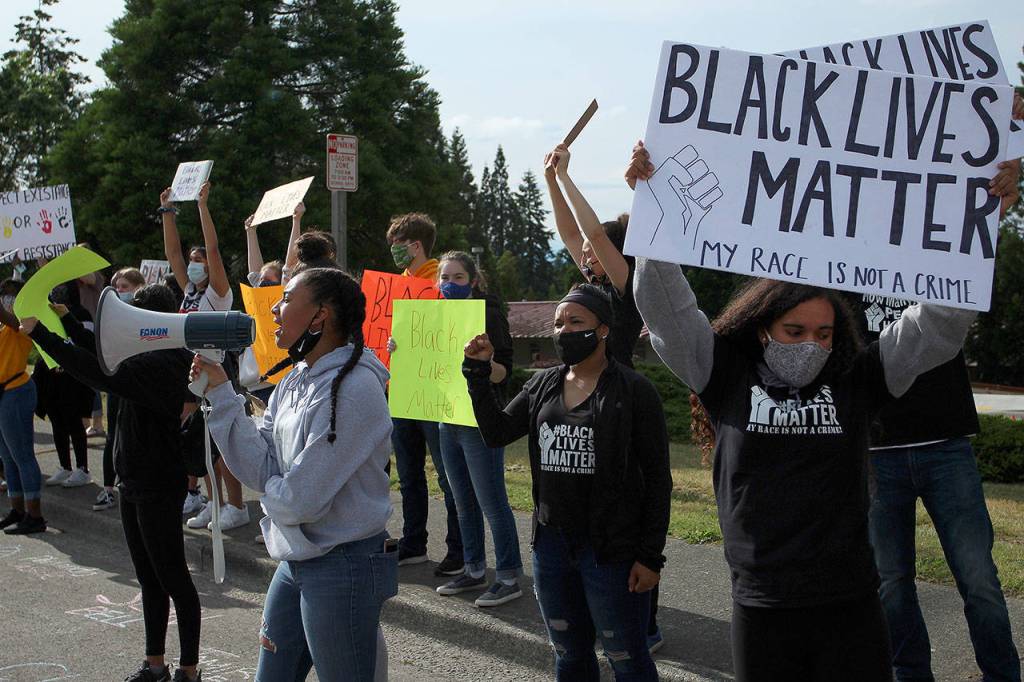 A June 10 protest at Thomas Jefferson High School in response to the death of George Floyd. Olivia Sullivan/staff photo