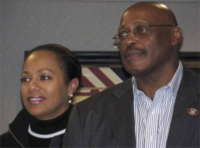The City of Federal Way proclaimed April 6, 2010, as Floyd Little Day in honor of Little being elected to the 2010 class of the National Football Hall of Fame. Little and his wife, DeBorah, are pictured at the Federal Way City Council meeting. Mirror file photo