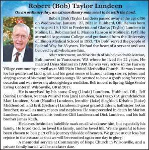 Robert (Bob) Taylor Lundeen | Obituary