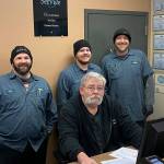Northshore Automotive and RV Repair staff pictured (L-R): JR Moergeli, Jason Frank, Derek Carter, and front, Art Rood. Photo courtesy of Ryan Hoover
