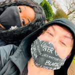 Shanté Lane (left) and Allison Fine pictured at the rally on March 21. Courtesy photo