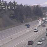 The incident blocked several lanes of southbound I-5 on April 12. Washington State Patrol photo