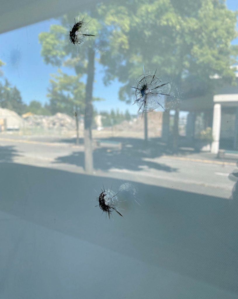 Police told staff the damage to about nine of the restaurants windows appears to be from BB gun pellets. Olivia Sullivan/the Mirror