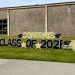 A graduation sign placed at Decatur High School. Olivia Sullivan/staff photo