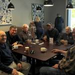 Ron Secreto, far left, joins his fellow View Cliff neighborhood residents for coffee on June 5. Olivia Sullivan/the Mirror