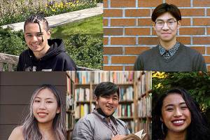 Clockwise from top left: Matthew Oakes (Federal Way), Paul Kwon (Thomas Jefferson), Jasmyne Mendoza (Decatur), Daniel Chung (TAF@Saghalie), and Celina Kim (Todd Beamer). Courtesy photos