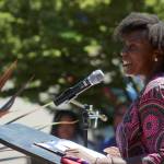 State Rep. Jamila Taylor speaks at the June 18 Juneteenth event in Federal Way. Olivia Sullivan/the Mirror