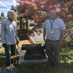 Vern and Jon, from Federal Way Public Schools maintenance department, safely transported AJs memorial bench to the Fords home on June 16.