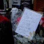 A handwritten note at the memorial for Damien Helmbrecht reads: My son, Damien. I miss you my boy. Love always and forever, Mom. Olivia Sullivan/staff photo