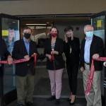 From left: Mayor Jim Ferrell, King County Councilmember Pete von Reichbauer, FUSION Executive Director Robin OGrady, FUSION Founder Peggy LaPorte, former Speaker Frank Chopp and Sen. Claire Wilson at the ribbon cutting ceremony on Oct. 8. Olivia Sullivan/the Mirror