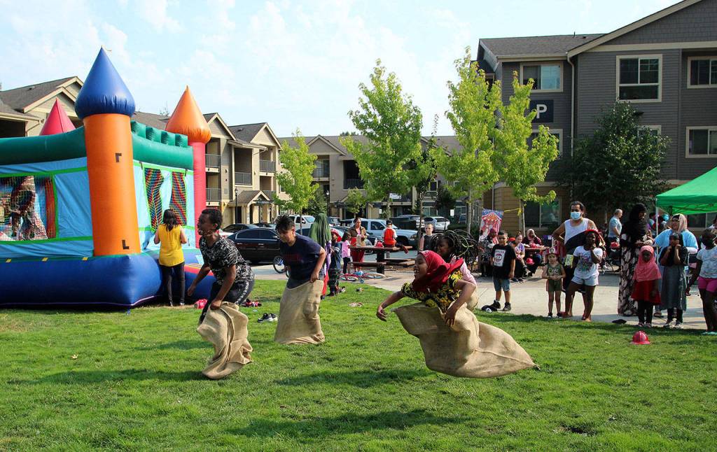 Bounce houses, treats, and games were the highlight of the Aug. 3 National Night Out event. Olivia Sullivan/the Mirror