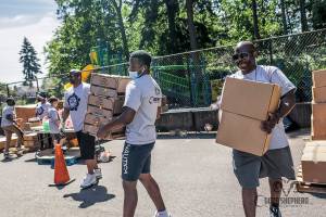Photos courtesy of Good Shepherd Youth Outreach
Louis Guiden, right, began the Feeding Our Community program in April 2020. Since then, they distribute food to about 1,600 families per month.