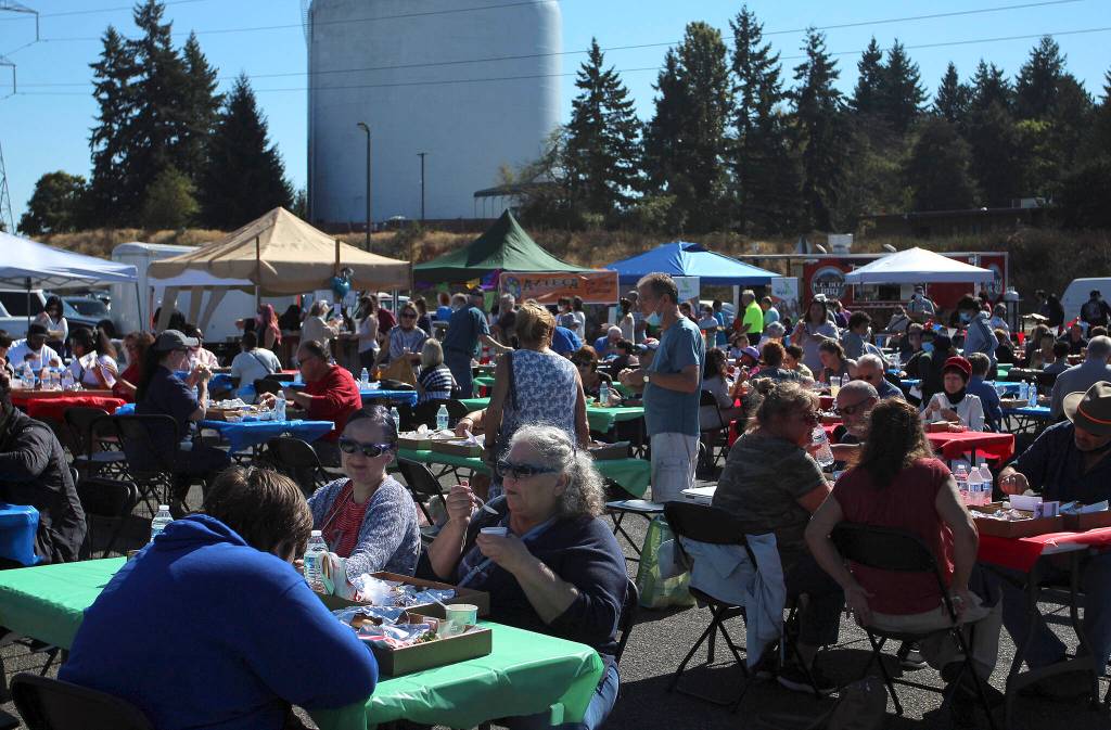 Crowds soaked up the sun at the festival on Sept. 27.