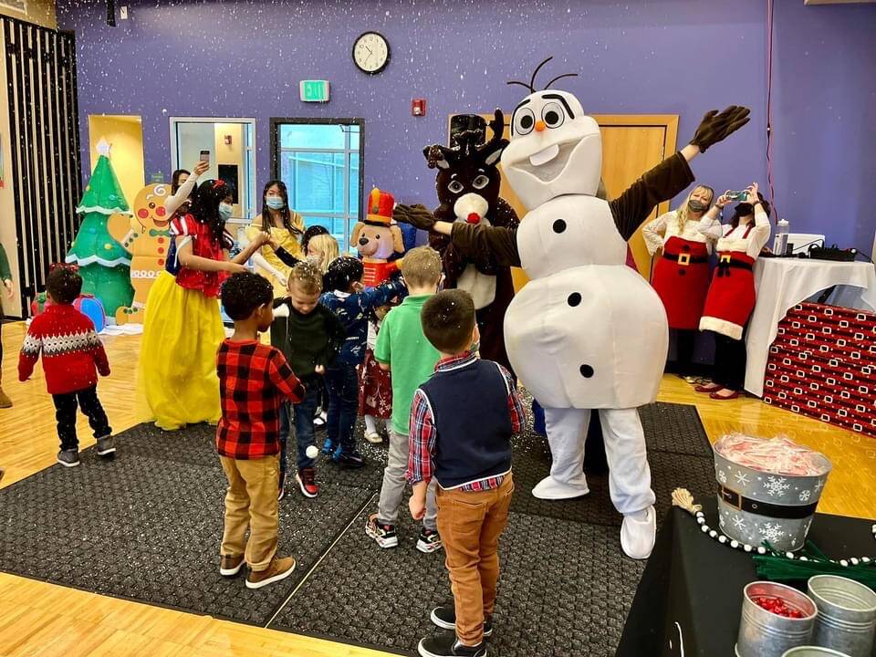 A dance party in the snow at Federal Way Community Center on Dec. 4. Photo courtesy of Shelley Pauls