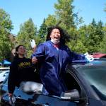 A Todd Beamer High School senior shouts in jubilation at the schools car parade on June 9 leading into graduation weekend. Olivia Sullivan/the Mirror