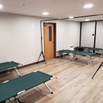 Cots in the FUSION Family Center. Photo courtesy of Dorsol Plants