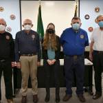 From left, commissoners Dave Berger, Bill Fuller, Caroline Vadino, Mark Thompson and Chairman Bill Gates pictured on Tuesday, Jan. 4. Photo courtesy of South King Fire and Rescue