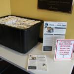 The Enumclaw library is passing out free at-home rapid COVID tests. Photo by Ray Miller-Still