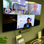 Federal Way Chamber CEO Rebecca Martin and Board Chair Dan Eisenman meeting with the Rivne mayor, consulates, and chamber representatives in Sept. 2021. Courtesy photo