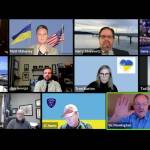 Vic Pennington, bottom right, swears into his council position on March3. Screenshot via YouTube