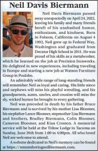 Neil Davis Biermann | Obituary