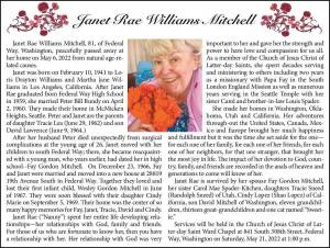 Janet Rae Williams Mitchell | Obituary
