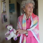 Irene Graham shows one of the teddy bears shes made from socks. Photo by Bailey Jo Josie/Sound Publishing