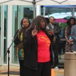 Tirzah Idahosa points to her shirt which reads Know your history every month 365. Olivia Sullivan/the Mirror