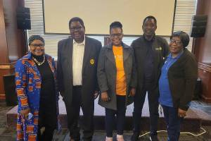 From left: Modestine Kaoma, Dr. Mwangala Muyendekwa, Martha Lungu, Morton N'gemezulu and Saboi Muyendekwa. Courtesy photo