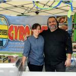 Mediterranean Gyro Grill owner Jay Barbour, right, and his restaurant manager pictured at the Taste of Federal Way in 2019. Olivia Sullivan/staff photo