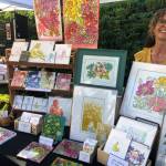 Katie Dean was among several artists whose work was on display and for sale at the FUSION summer arts festival in August 2021. Her letterpress work focuses on a vibrant color palette and botanical themes.