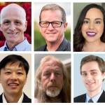 Clockwise from top left, Adam Smith, Doug Basler, Stephanie Gallardo, Seth D. Pedersen, David Michael Anderson and Sea M. Chan. Courtesy of King County Elections