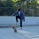 Carlosdavid Martinez, 16, practices skateboarding tricks at the Steel Lake Skatepark on Sept. 2, 2020. Olivia Sullivan/staff photo