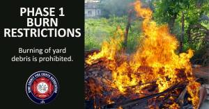 The Phase 1 Burn Ban prohibits yard debris but allows certain recreational fires. Photo courtesy of King County Fire Chiefs Association.