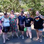 Picture courtesy of Kim Larsen 
Primary members of the 2022 Federal Way Pride Committee at Wayside UCC Pride Picnic on August 6. From left to right, Farrah Rinehart, Amber Birge, David Todd, Kim Larson, and Allison Fine.
