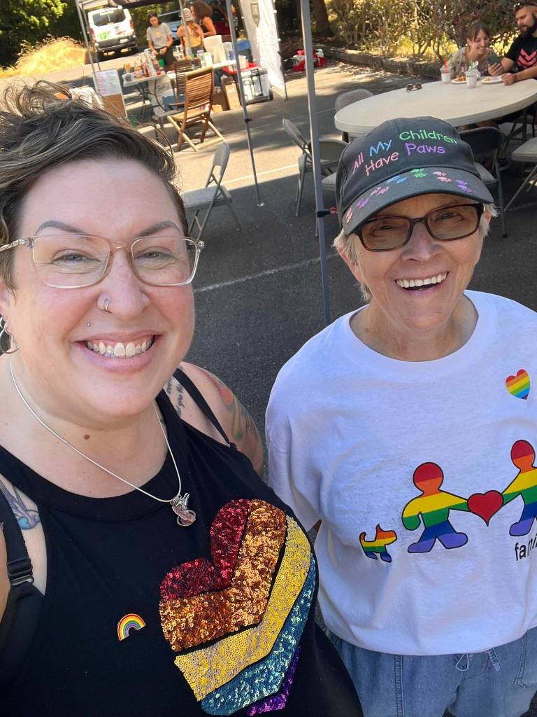 Allison Fine and Catherine North at Wayside UCC Pride Picnic August 6. Picture courtesy of Allison Fine.