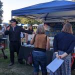 Auctioneer Fred Granados at Almost Live auction at FUSION Art Event August 3. Photo by Sarah Fox.