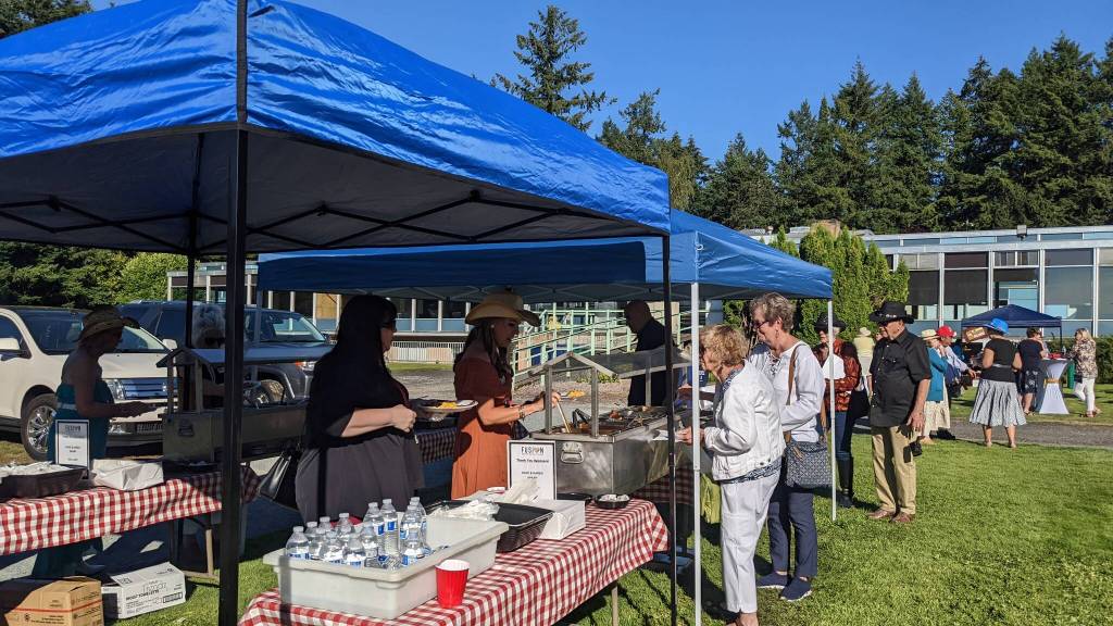 Barbecue dinner catered by Longhorn Barbecue. Photo by Sarah Fox.