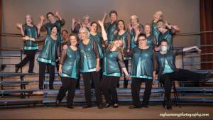 Jet Cities Chorus enjoying a fun photo-op after a recording session. Courtesy photo