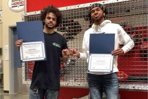 Federal Way High School students Aaron Nelson, left, and Colfax Alexander pose for a picture. Photo courtesy Federal Way Public Schools.