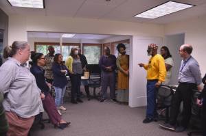 Delbert Richardson, founder and curator of the award-winning American History Traveling Museum The Unspoken Truths, speaks to the assembled group at Good Shepherds Community Empowerment Center on Sept. 23 in Federal Way. Photos by Alex Bruell/Sound Publishing